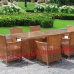 Poly rattan dining table set-VSH-PF628-629B