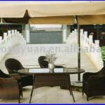 outdoor rattan table with various designs