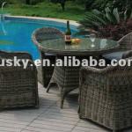 PE rattan garden table set