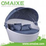 Aluminium rattan outdoor round sun bed