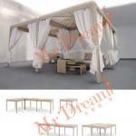 Free combination square PE rattan garden gazebo