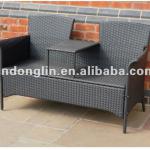 DUO SET PVC RATTAN TETE A TETE 2 SEAT BENCH-DLR056B