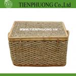 rectangle wicker storage trunk with lid/chest furniter