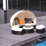 Outdoor Beach Rattan Sunbed With Canopy FCO-019B