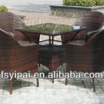 top quality coffee shop aluminum ratttan furniture set