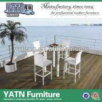 Outdoor rattan furniture bar stools and table set bar settings