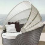 WK-032 aluminum rattan bed, round bed