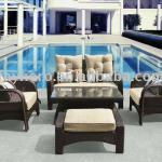 Rattan Furniture-PE rattan and Al frame sofa GW3119SET