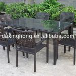 Brown ouside patio table and chair furniture