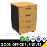 Hot sale wooden mobile pedestal 4 drawers lock GCON