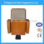 Popular Wooden Covered Hall Seats with Fabric Covered Soft Cushion and Backrest