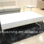 Modern White High Gloss MDF Coffee Table With Chromed Steel