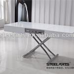 Steel-arts white high gloss wooden multi-funcation dining table B2040WT