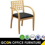 Wood Guest Chair With Wood Criss-cross Back&amp;high Gloss