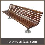 Arlau FW34-2 outdoor merbau wood bench with stainless steel legs