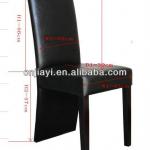 2013 hot sale black pu wooden frame dining chair