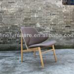 Grey Wool leisure wood chair