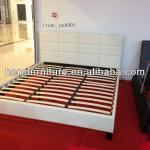 white PU leather bed frame