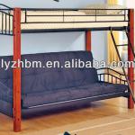 Wood frame queen size bunk beds