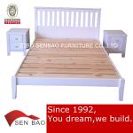 Royal White Wooden Bed Design-