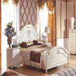 contemporary simple Eurostyle white coating wood&amp;MDF bedroom furniture bed