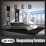 SY-Bedroom Furniture Hot Sale Bed Design Leather Double bedA091