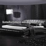 New King Deluxe Italian Style PU Leather Bed Frame Black