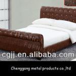 sleigh leather bed frame ,nice design sleigh leather bed