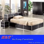 1.5M fashion stainless steel double wooden bed