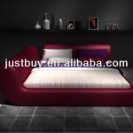 modern red fabric bed two direction