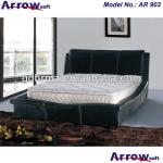 GuangDong White modern Upholstery home furniture PU bed