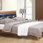 High quality comfortable solid wood leather bed RX-AG-02