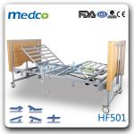 MED-HF501 Five functions electric foldable medical bed with wheels