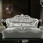 2013 silver bedroom furniture was made from solid wood frame and genuine leather