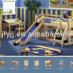 Kids functional loft bed Solid Pine Wood Bed (model: MS116)