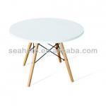 2013 new design beech wood dining table and round plastic table T004