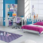 3739 purple color painted kids bedroom set 3739