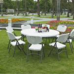 5 feet white outdoor and indoor plastic round folding table (banquet) HY-R150A