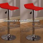 9009R Air Lift Adjustable Bar Stool with Vinyl Seat, Red and Chrome Finish, Set of 2 HC011