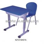 adjustale plastic college study tables and chairs school furniture AT-SA01A+KZ12,SA01A+KZ12