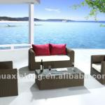All-weater luxury terrace patio round resin rattan 2+1+1 Sofa set FWY-006