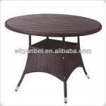 Alu rattan polywood round dining 105cm table YB-SM-003