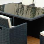 Alum Frame With Tempered Glass Rattan Restaurant Table W12041T