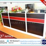 Aluminium framed modern office furniture reception desk, high quality round reception counter with 70mm thick partition Q7-JDT2808
