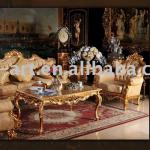 Antique fabric sofa sets with marble top table C61