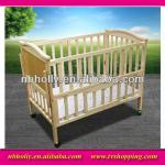 BD007-038 Multifunctional foldable wooden baby crib with wheels BD007-038