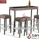 brown elegant pool wicker bar stool rattan outdoor bar furniture TF-9303