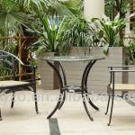 Cast Aluminum Patio Dining Set furniture glass table top BZ-CS002
