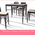 Cheap rattan / wicker furniture with glass table and chairs YS-R028