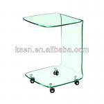 clear un-tempered glass top with 4 rollers coffee table KC-T91 KC-T91